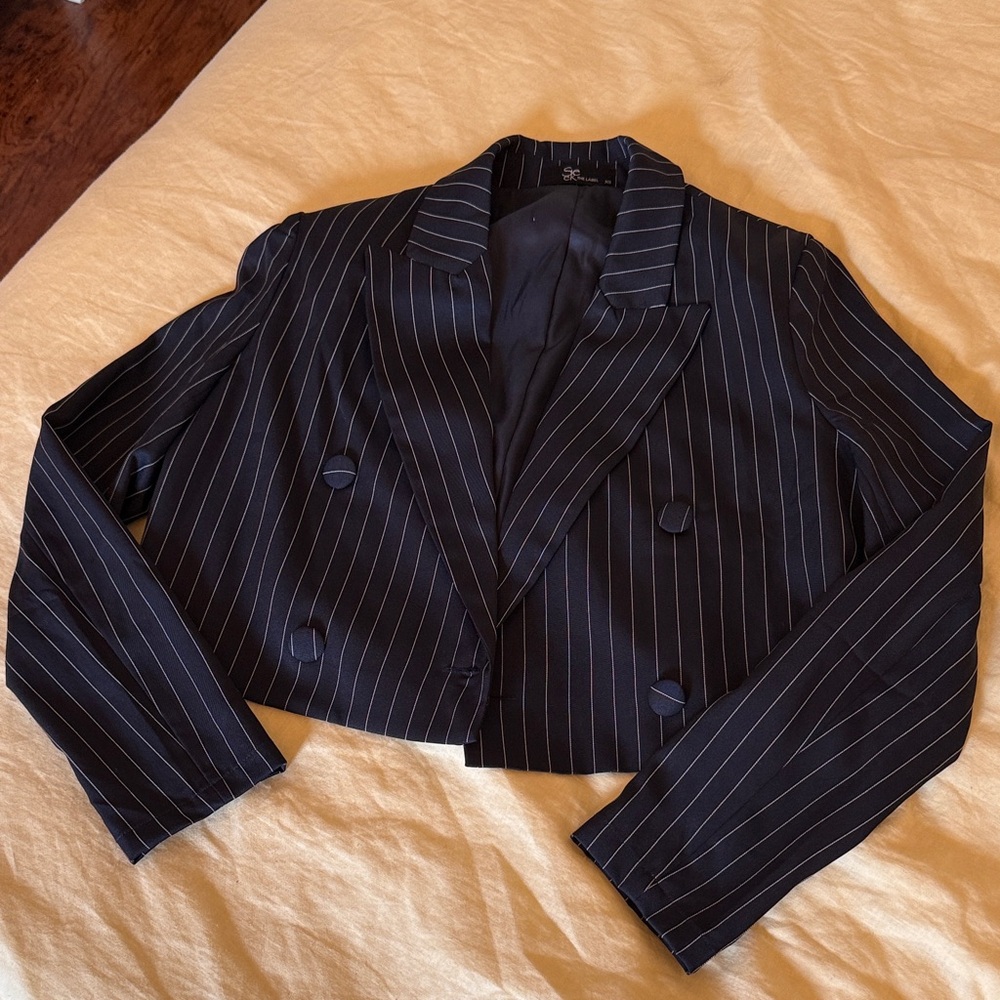 Seek The Label Navy Pinstripe Blazer